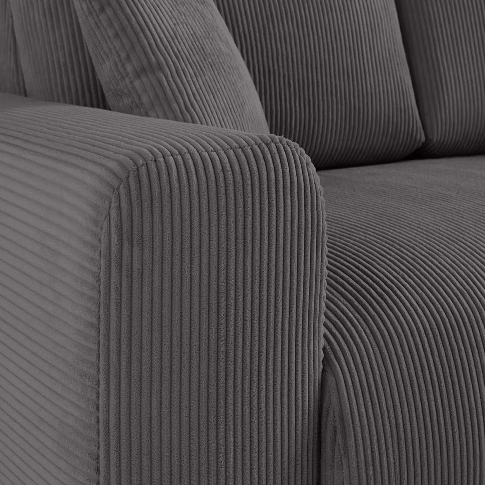 Voir la diapositive 2 : LISA DESIGN Garance - canapé droit 3 places - en velours côtelé
