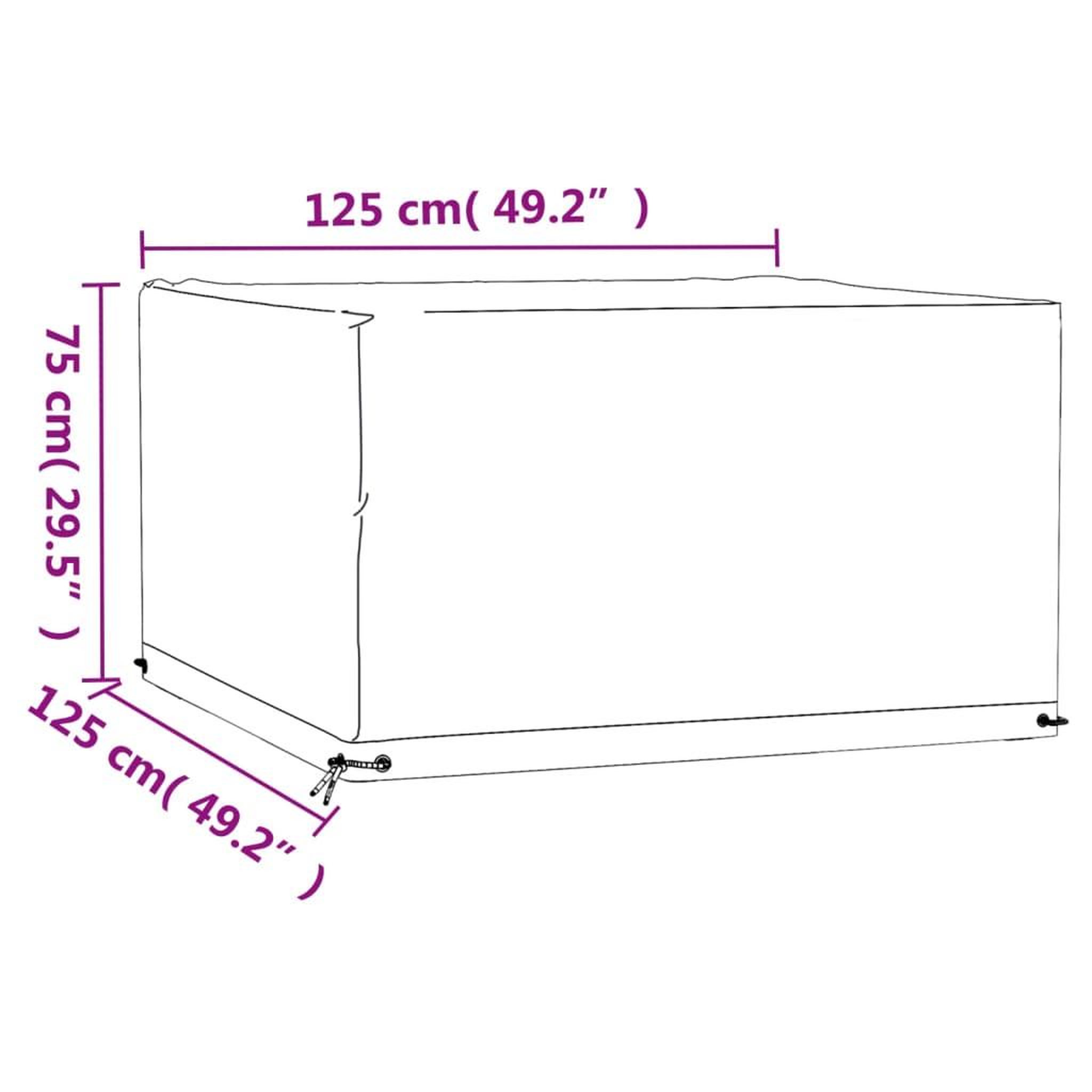Voir la diapositive 6 : VIDAXL Housses de salon de jardin 2 pcs 8 œillets 125x125x75 cm carre