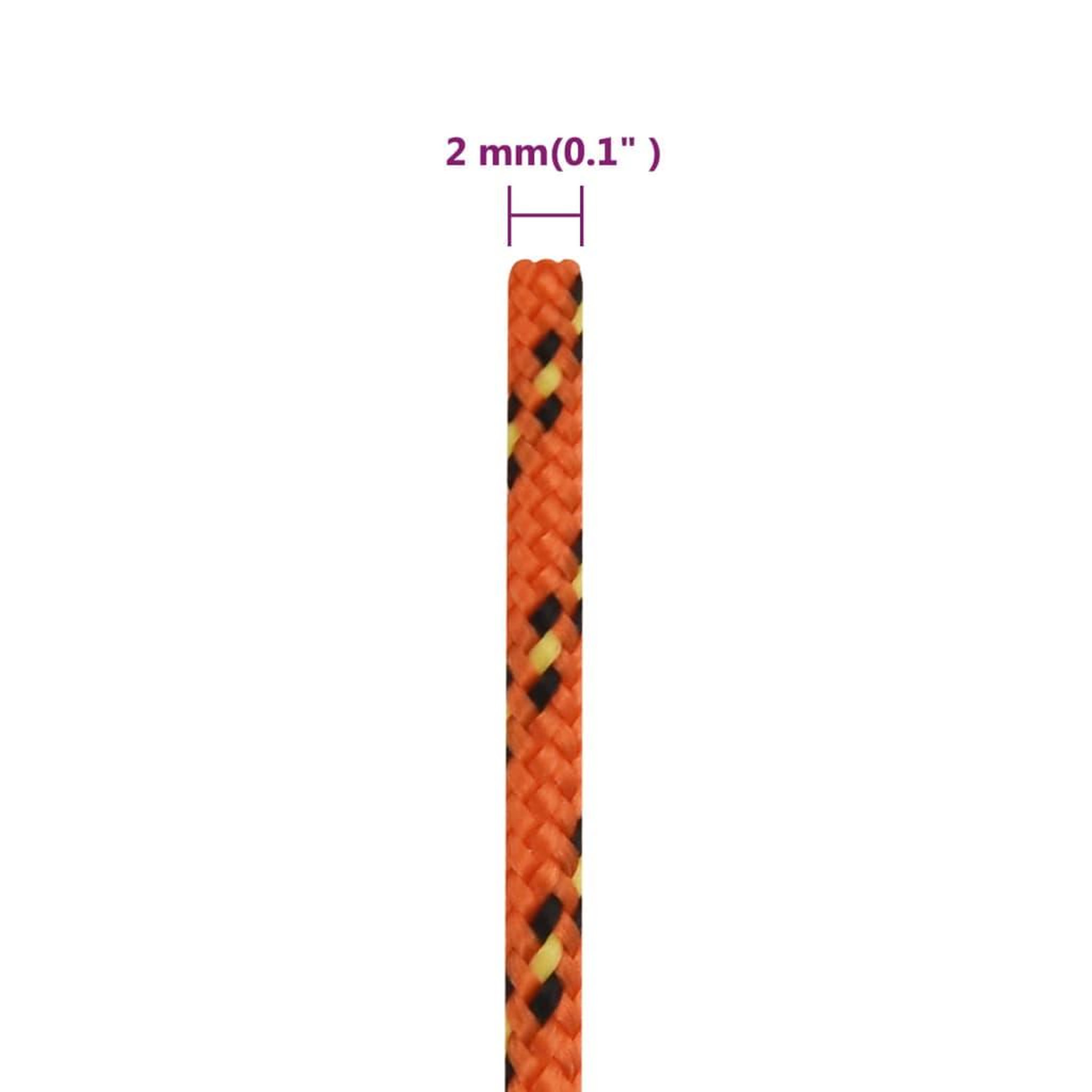 Voir la diapositive 6 : VIDAXL Corde de bateau Orange 2 mm 100 m Polypropylene