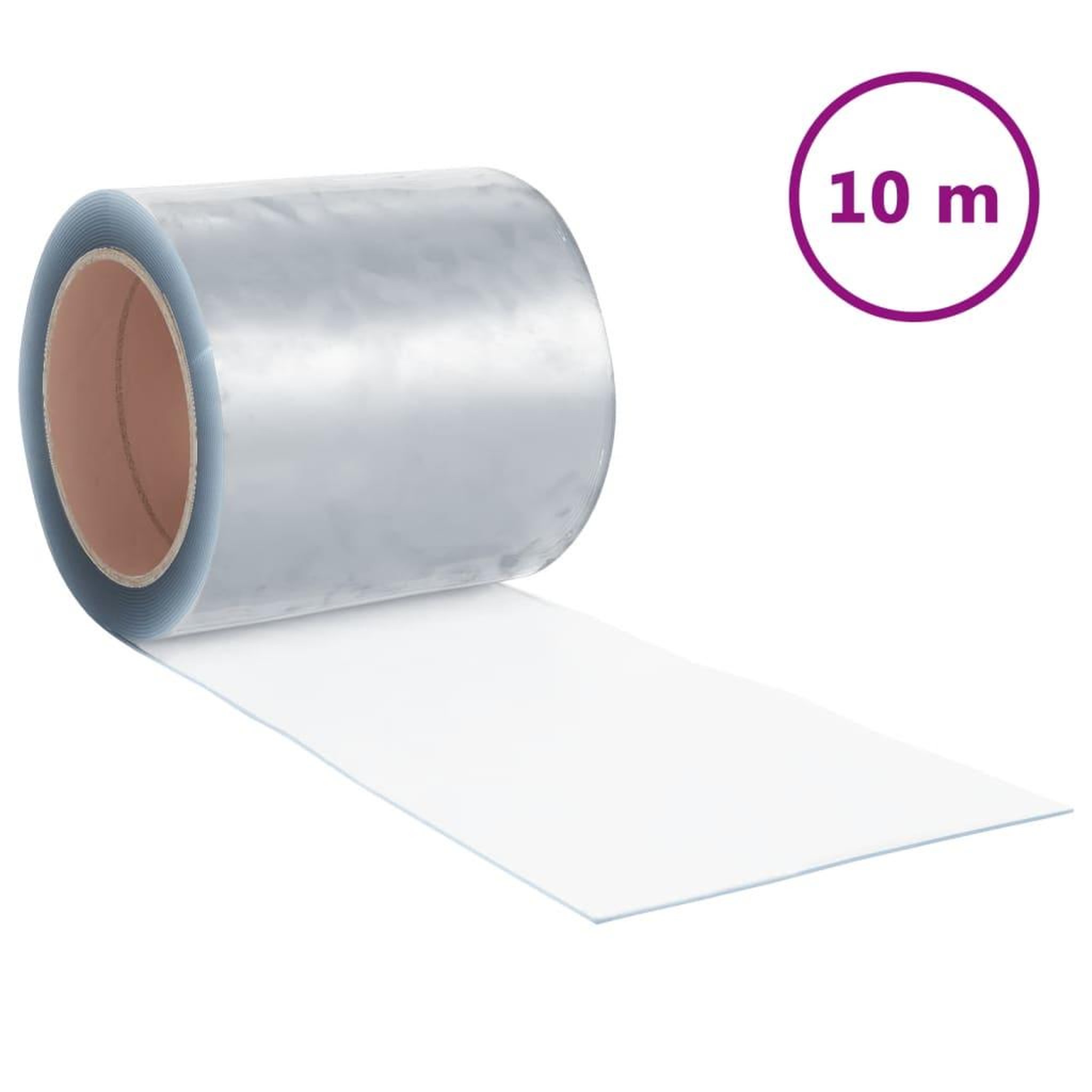 Voir la diapositive 2 : VIDAXL Rideau de porte transparent 200 mmx1,6 mm 10 m PVC