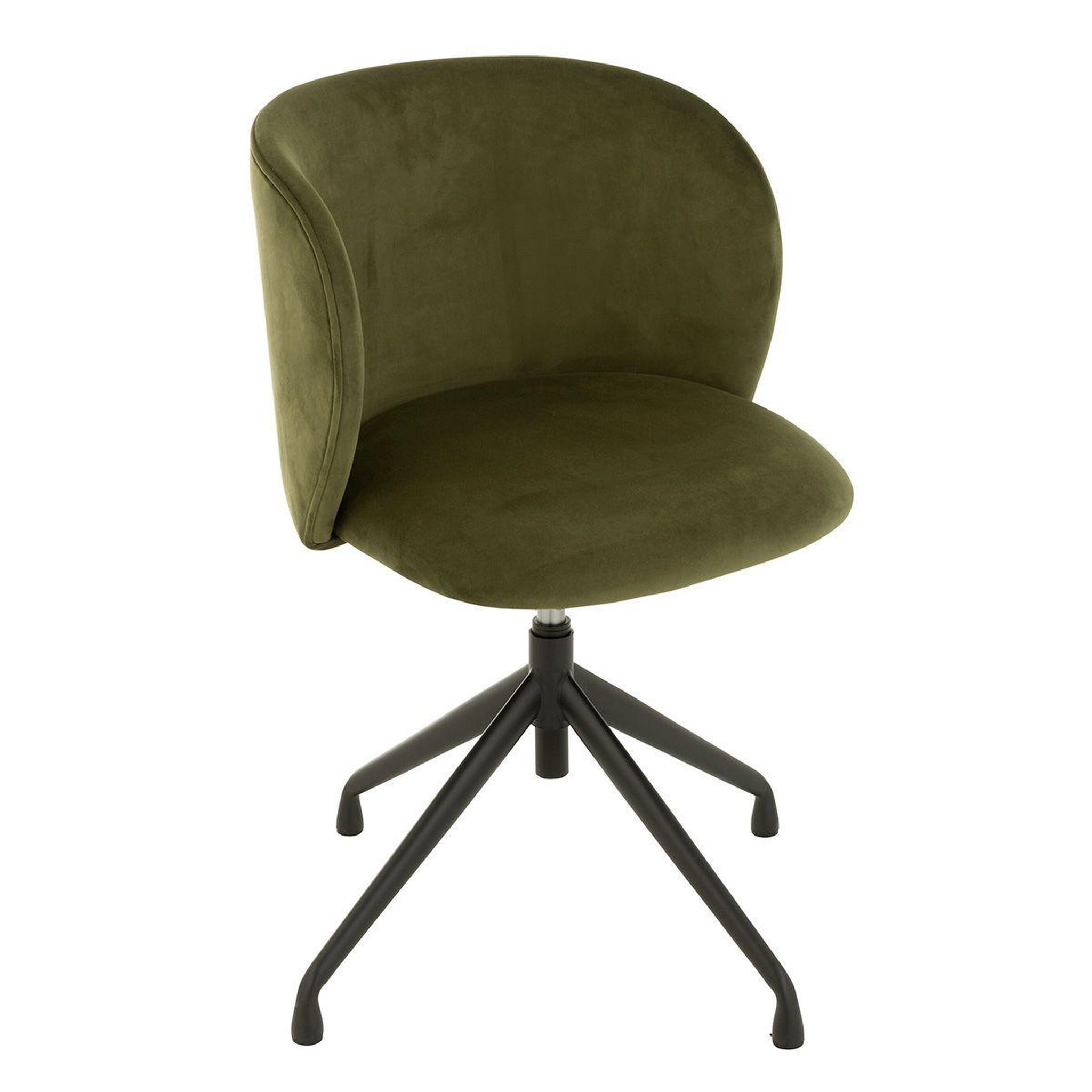 J-LINE Chaise pivotante en velours  gena  78-83cm vert foncé