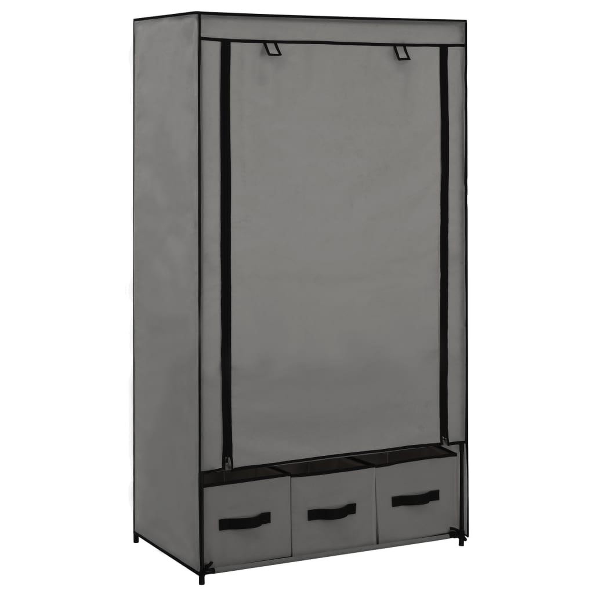Voir la diapositive 1 : VIDAXL Garde-robe Gris 87 x 49 x 159 cm Tissu