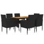 Voir la diapositive 3 : VIDAXL Ensemble a manger d'exterieur 7 pcs Resine tressee Noir