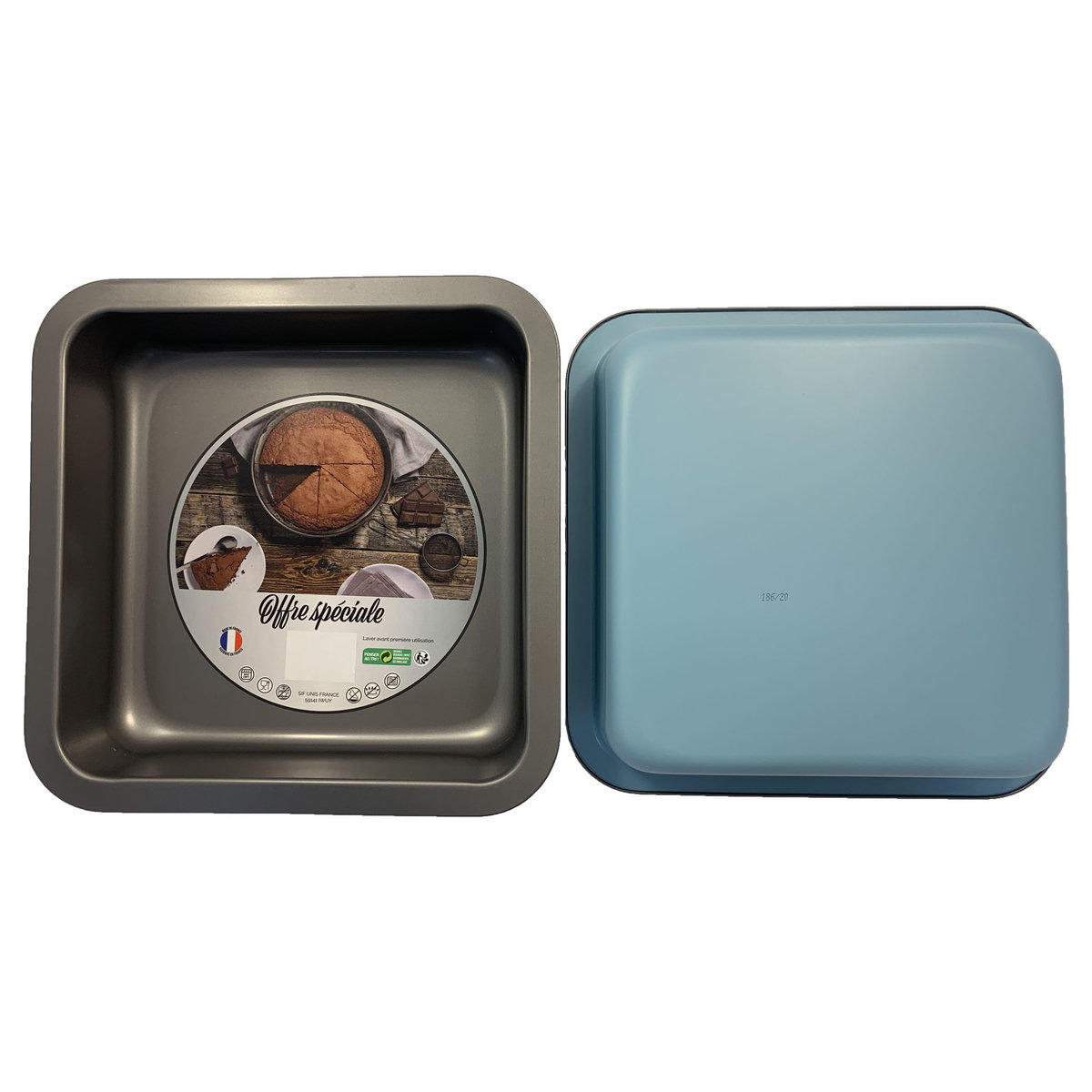 Plat à four carré 24x24 BLEU