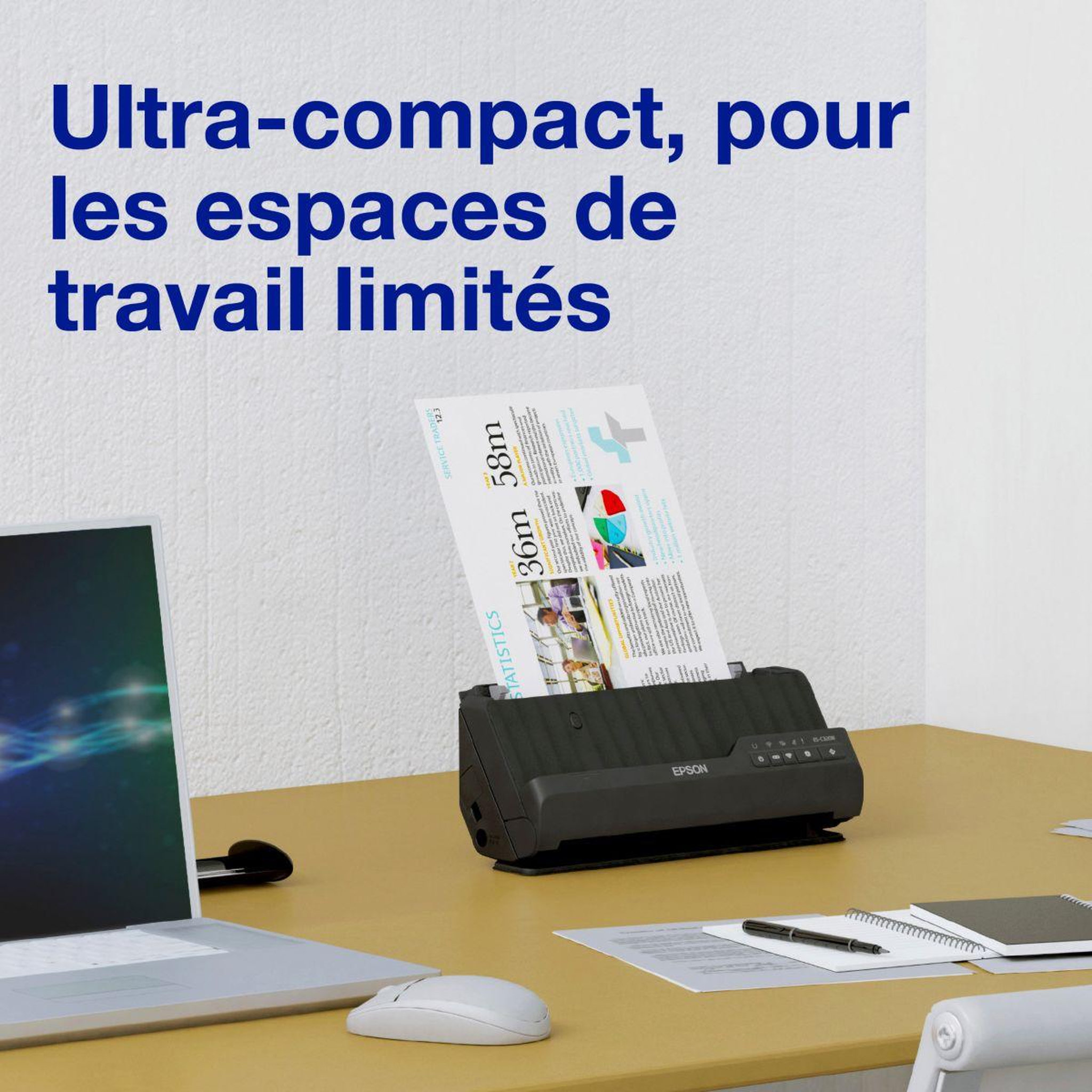 Voir la diapositive 4 : Epson Scanner à défilement ES-C320W
