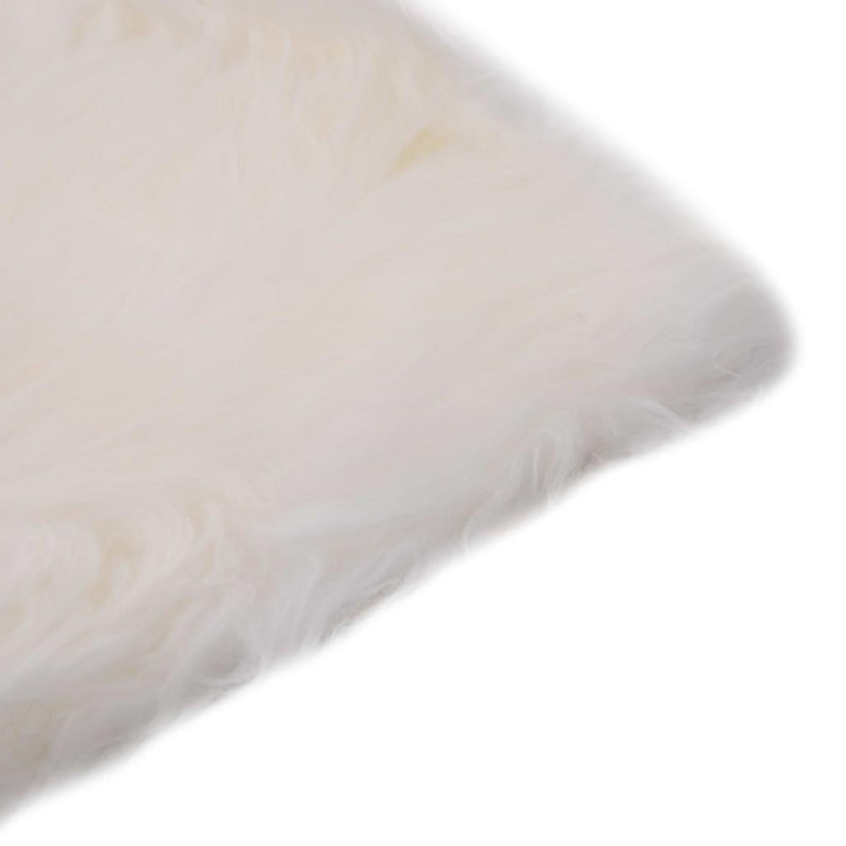 VIDAXL Coussins de chaise lot de 2 Blanc Peau de mouton veritable