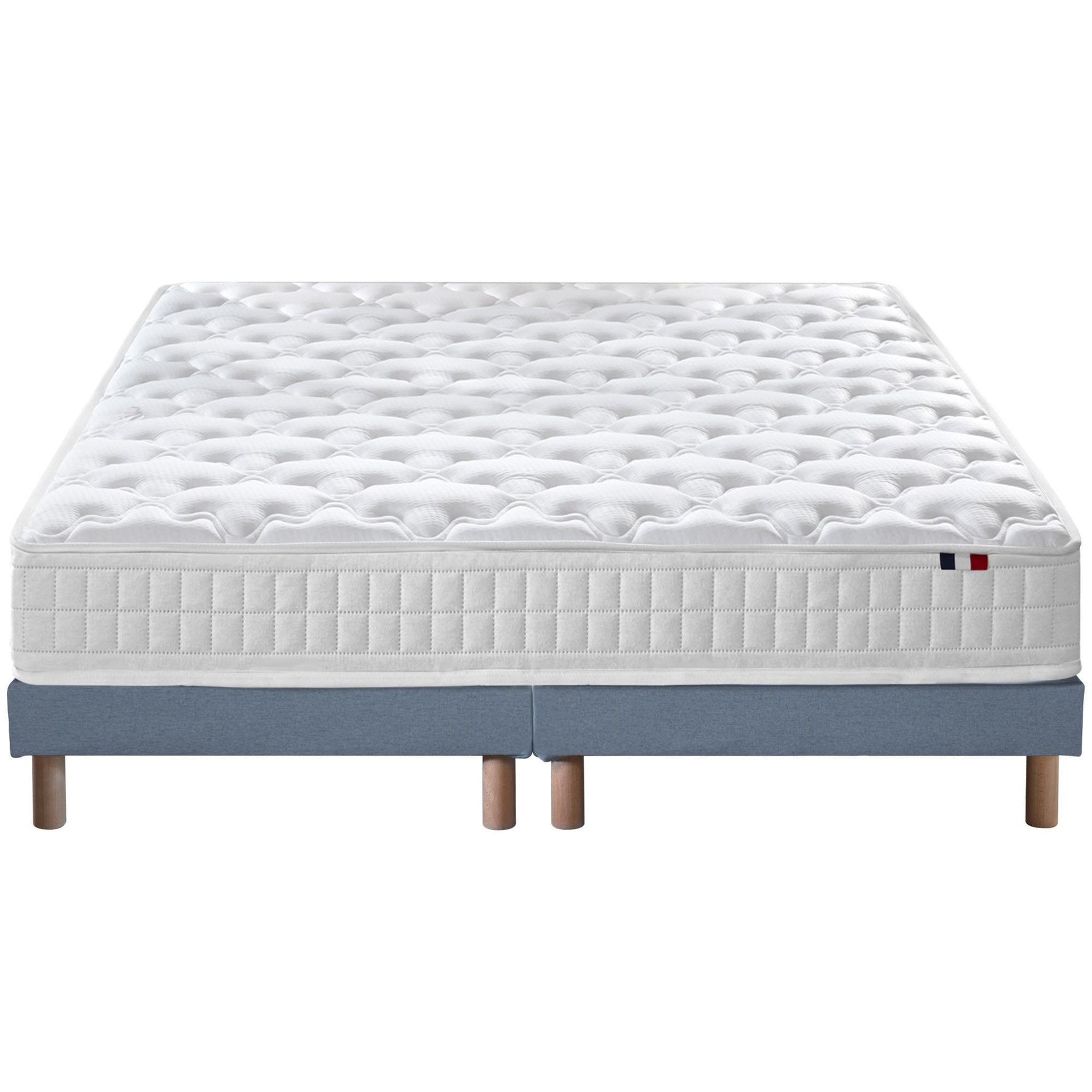 Voir la diapositive 2 : IDLITERIE Pack ensemble matelas ressorts ASTRE, sommier, couette et oreillers