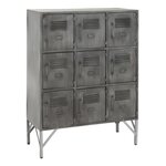 Paris Prix Commode 9 Portes en Métal  Popa  113cm Argent