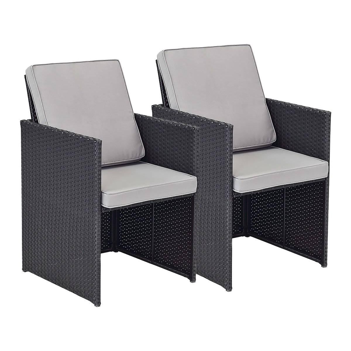 Habitat et Jardin Lot de 2 fauteuils Chicago -  Atlanta  - Noir