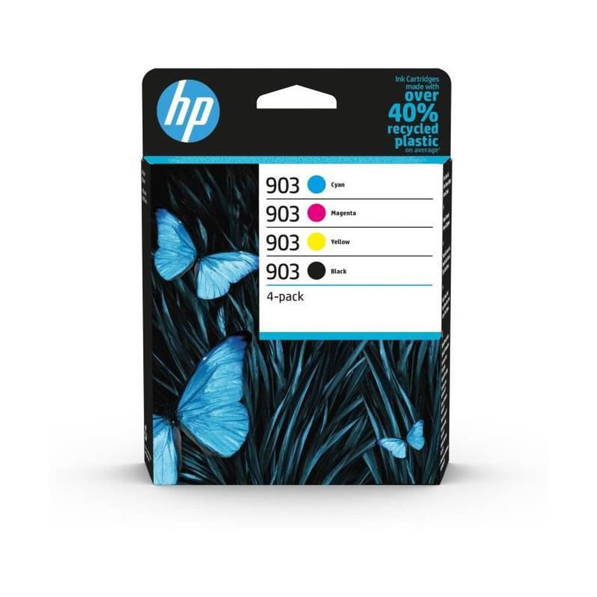 HP HP 903 Pack de 4 cartouches dencre noire, cyan, jaune et magenta authentiques 6ZC73AE pour HP OfficeJet / OfficeJet Pro 6900