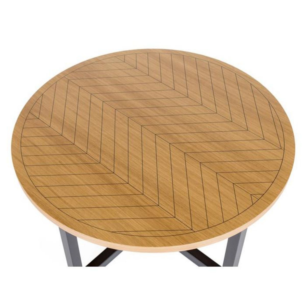 Paris Prix Table Basse Ronde  Camden  80cm Chêne & Noir