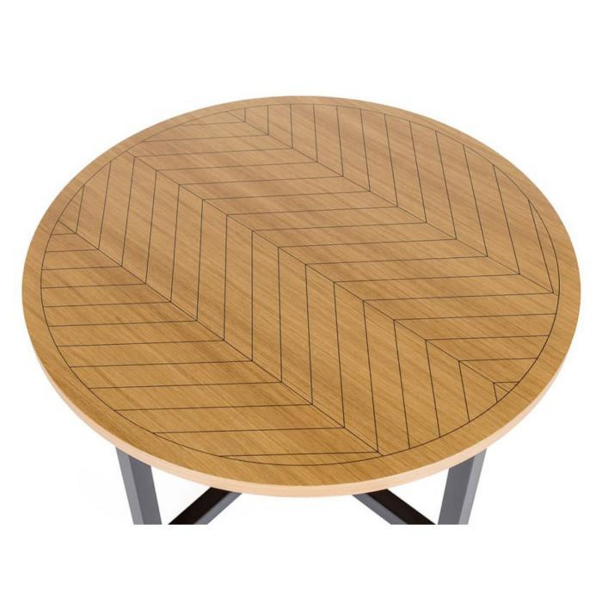 Paris Prix Table Basse Ronde  Camden  80cm Chêne & Noir