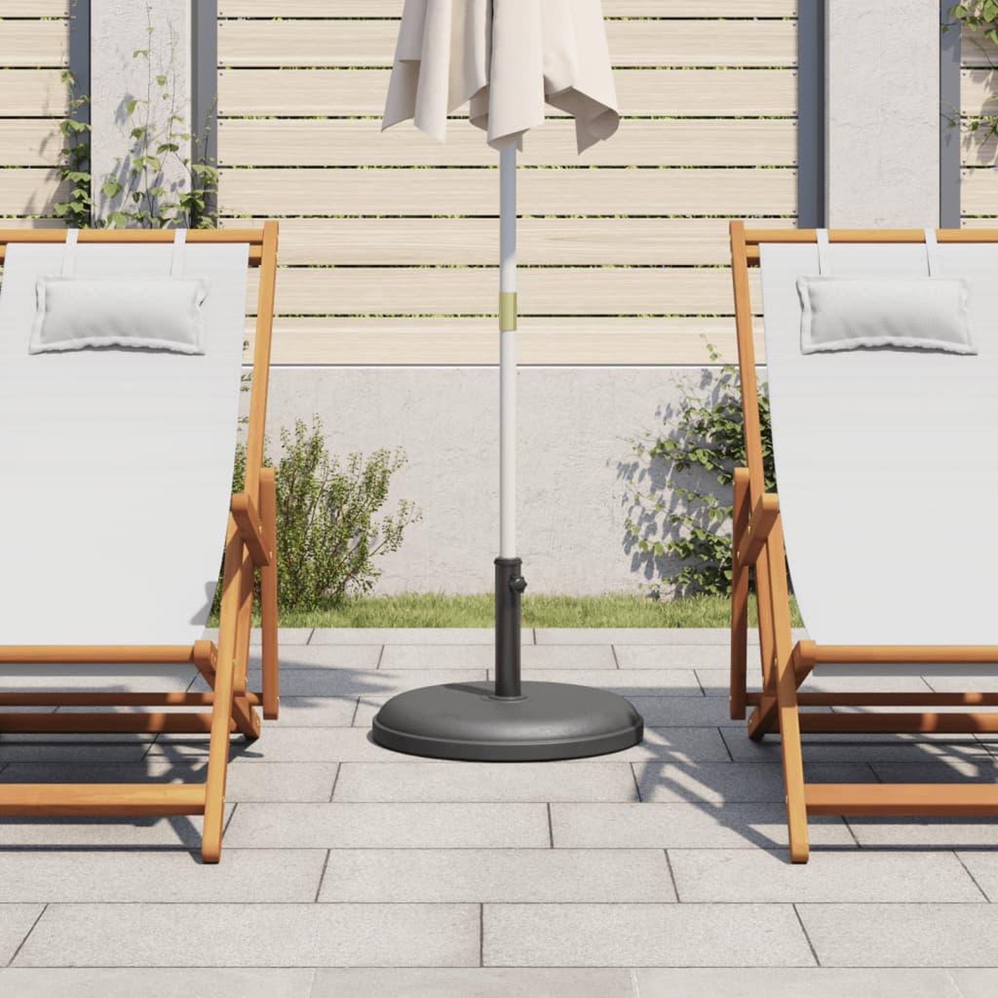 Voir la diapositive 3 : VIDAXL Base de parasol pour mats Ø32/35/38 mm 25 kg rond