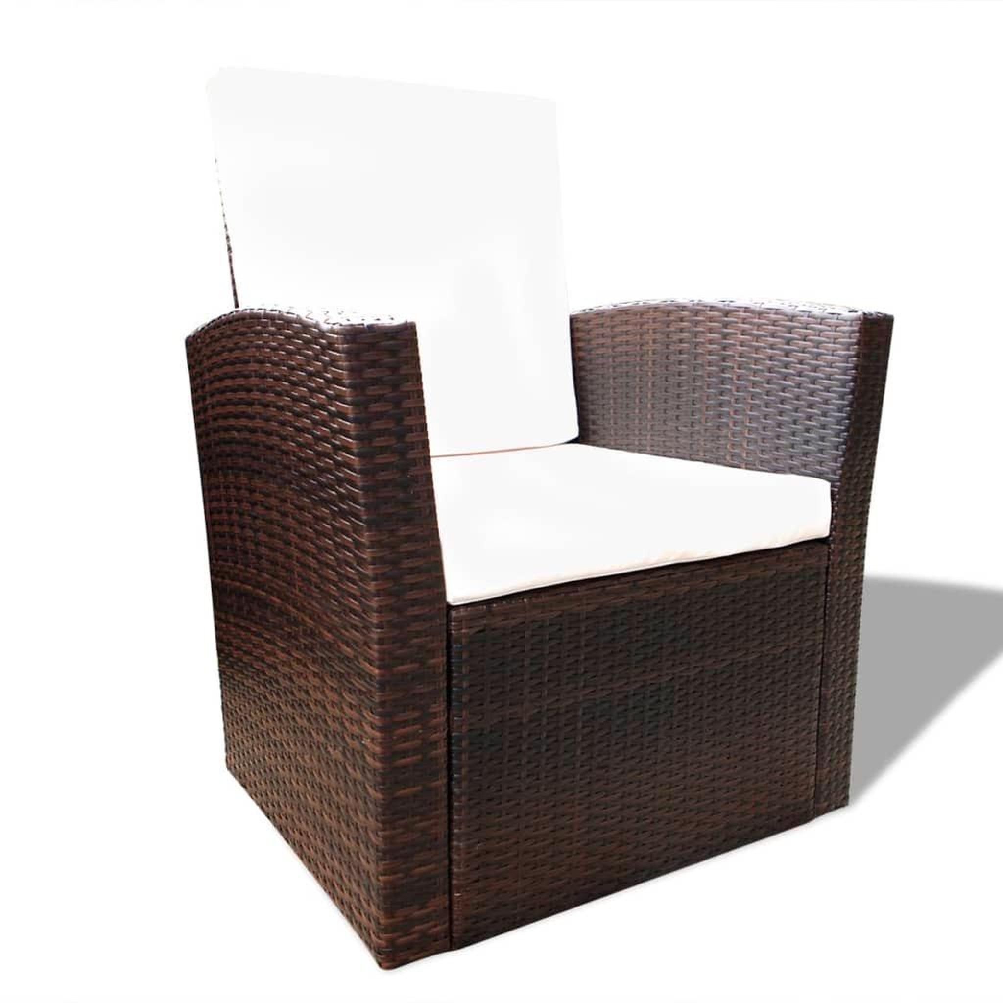 Voir la diapositive 5 : VIDAXL Salon de jardin 4 pcs avec coussins Resine tressee Marron