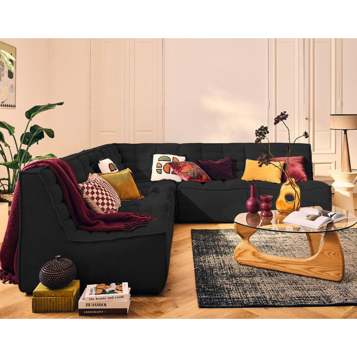 LISA DESIGN Ellie - module d'angle en velours texturé