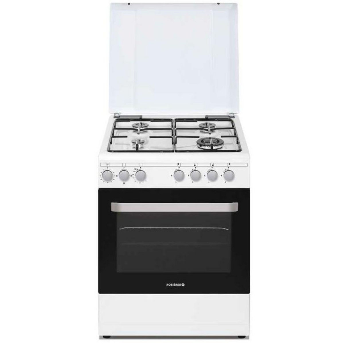 Rosieres Cuisinière gaz 63l 4 feux blanc - rgg663csw/e