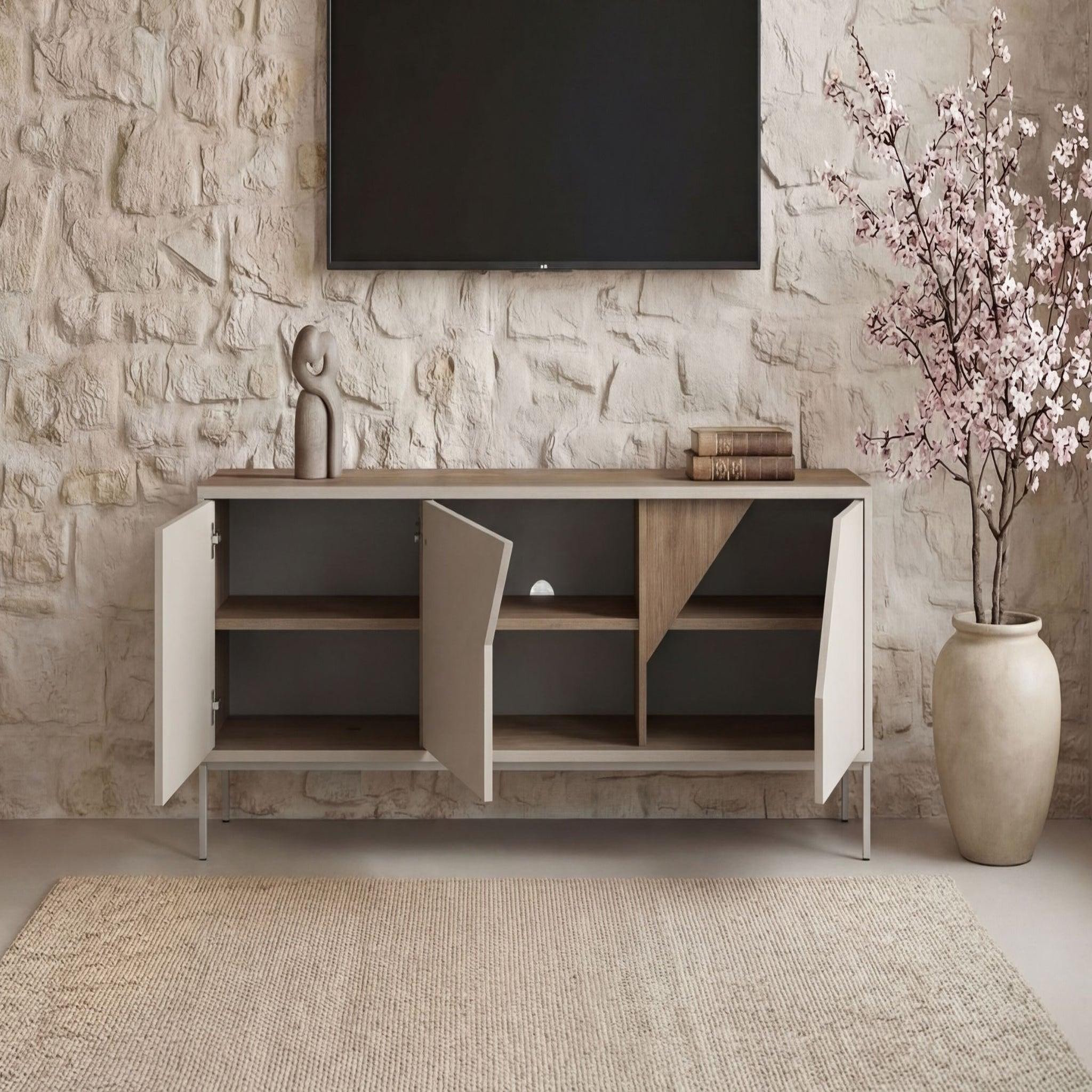 Voir la diapositive 5 : CASANOVA PARIS Dalia - meuble tv 150cm en mélamine - beige
