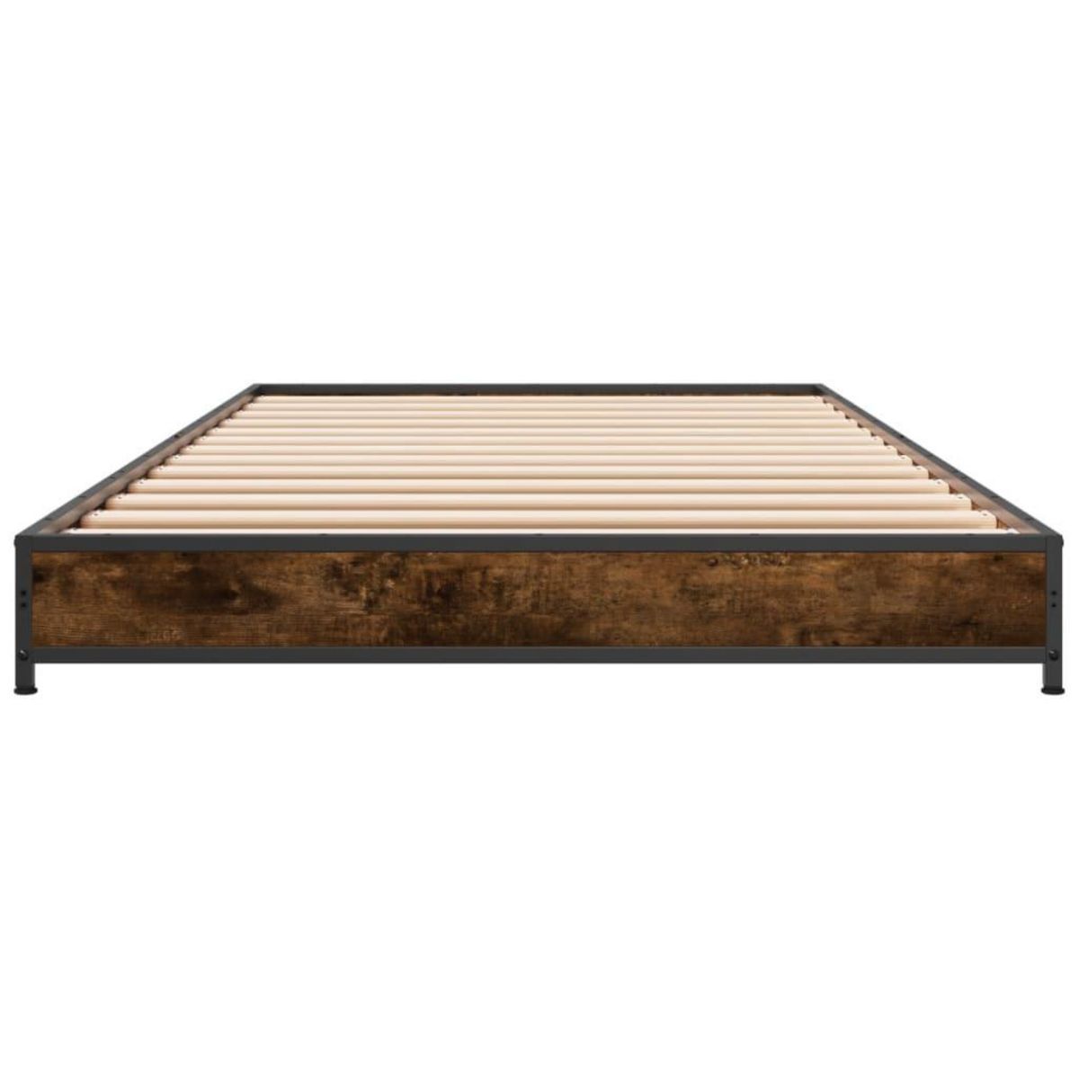 VIDAXL Cadre de lit sans matelas chene fume 100x200 cm
