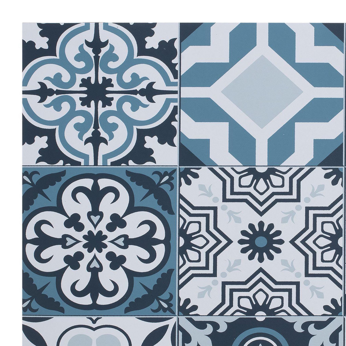 ATMOSPHERA Lot de 6 sets de table mosaïque carreaux de ciment - 45 x 30 cm - Bleu