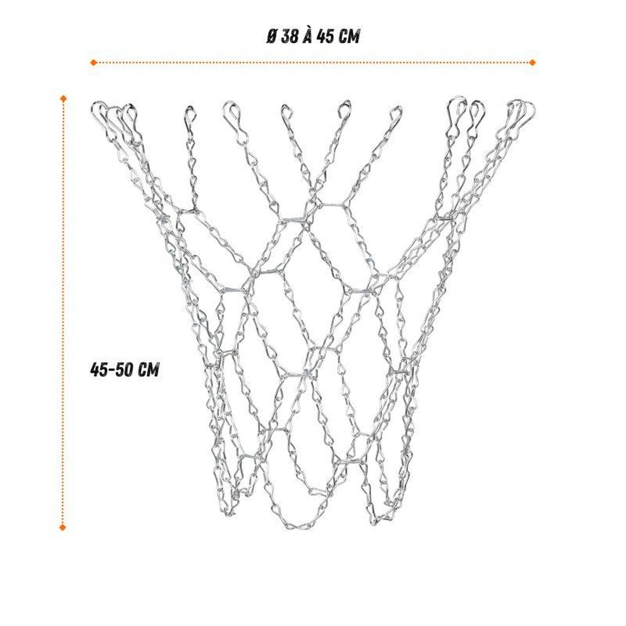 Voir la diapositive 3 : BUMBER Filet de panier basket-ball en acier - Street - Adaptabilité universelle et Installation facile