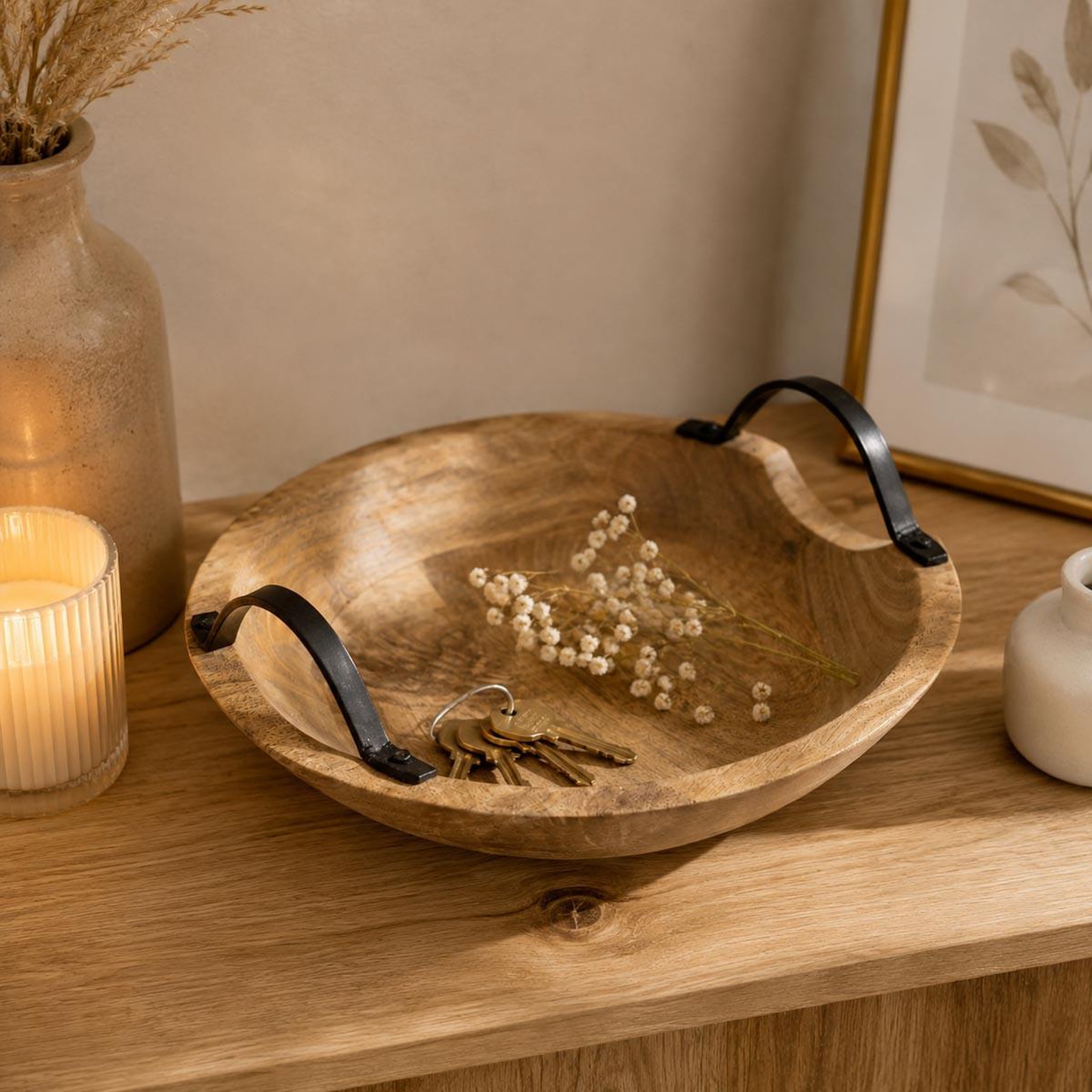 Voir la diapositive 3 : ATMOSPHERA Coupelle déco en bois  wild  29cm naturel
