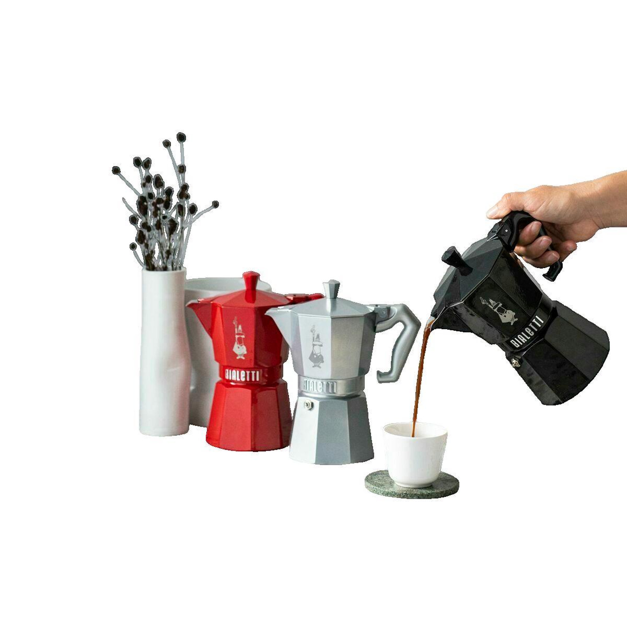 Voir la diapositive 3 : BIALETTI Cafetière italienne 6 tasses rouge - 0009056