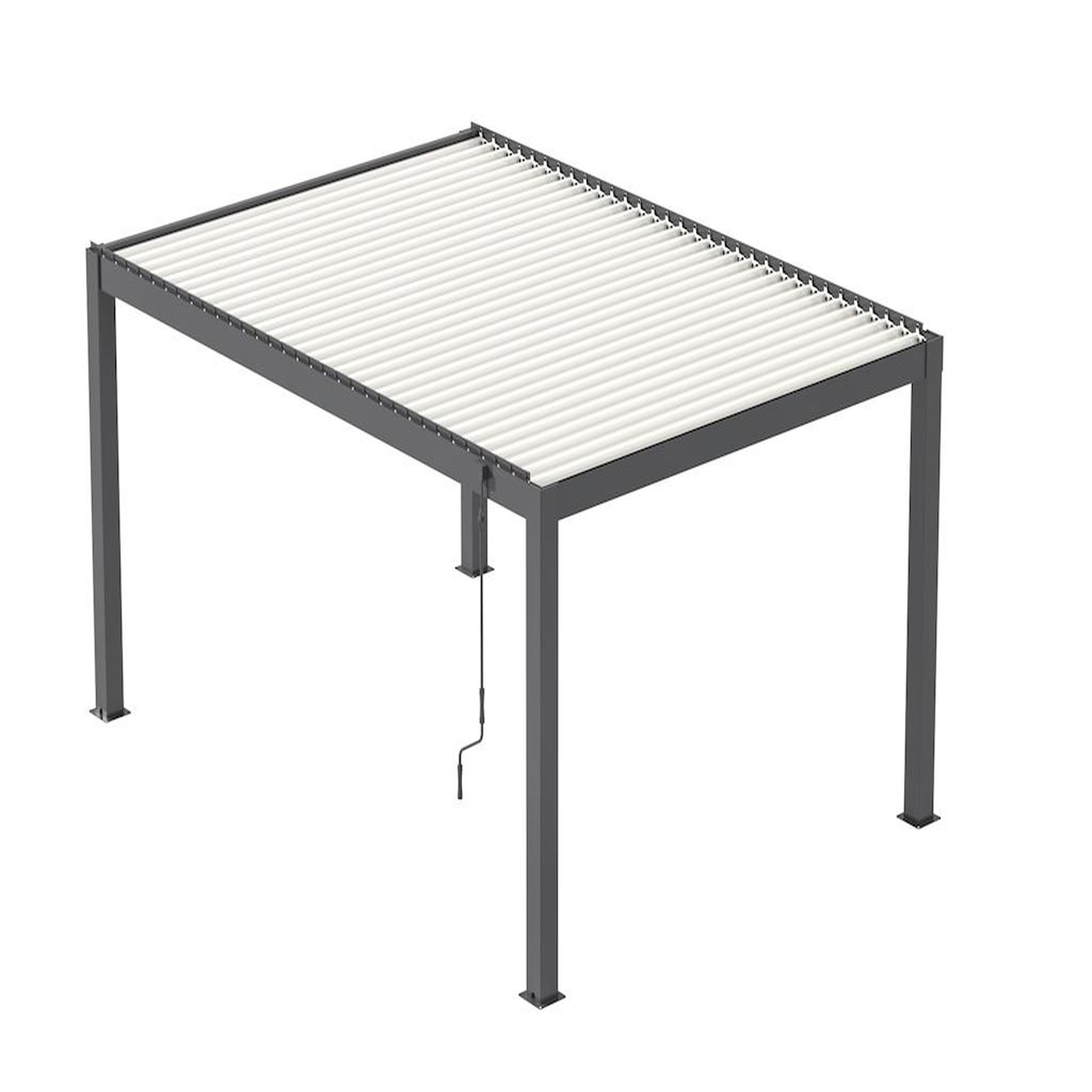 Proloisirs Pergola Mira 3x4 Alu et Lames - Graphite et Blanc