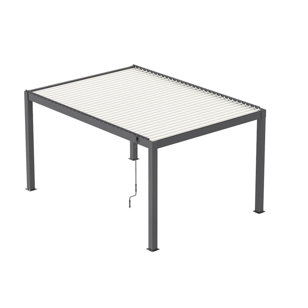 Proloisirs Pergola Mira 3x4 Alu et Lames - Graphite et Blanc