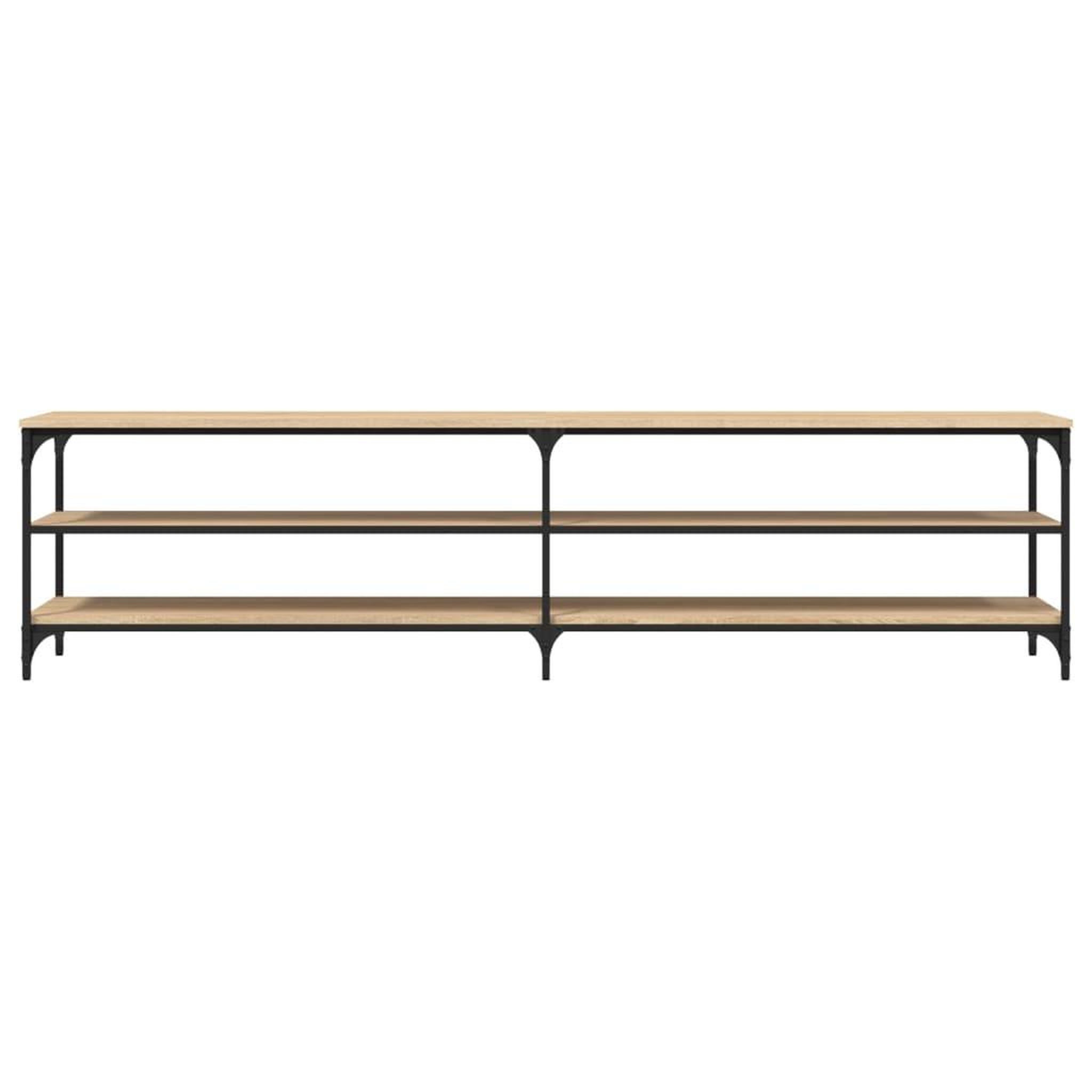 Voir la diapositive 5 : VIDAXL Meuble TV chene sonoma 200x30x50 cm bois d'ingenierie et metal