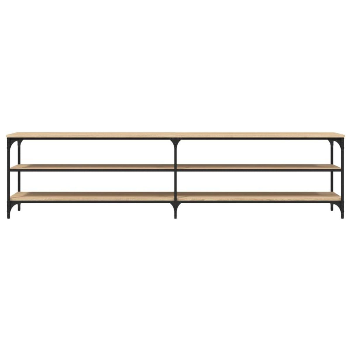 VIDAXL Meuble TV chene sonoma 200x30x50 cm bois d'ingenierie et metal