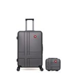 SWISS KOPPER SWISS KOPPER  -  Lot de 2  -  Valise grand format et vanity USTER. Coloris disponibles : Gris, Rose, Vert, Noir, Bleu, Beige