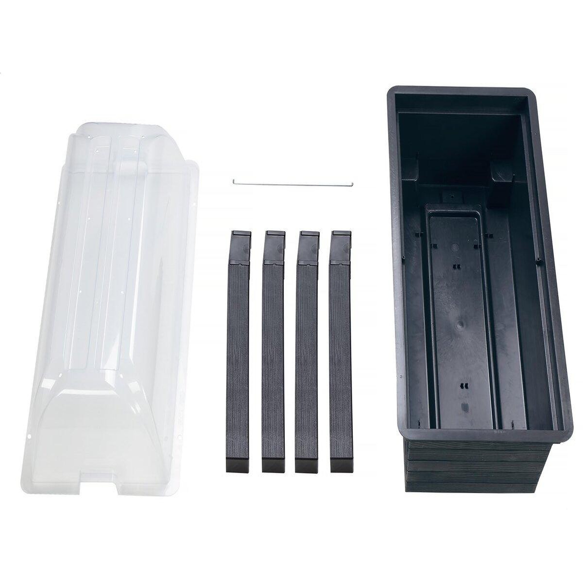 Voir la diapositive 2 : Habitat et Jardin Kit de 3 carrés potagers  Urban  sur pieds avec serre - 75 x 37 x 65 cm