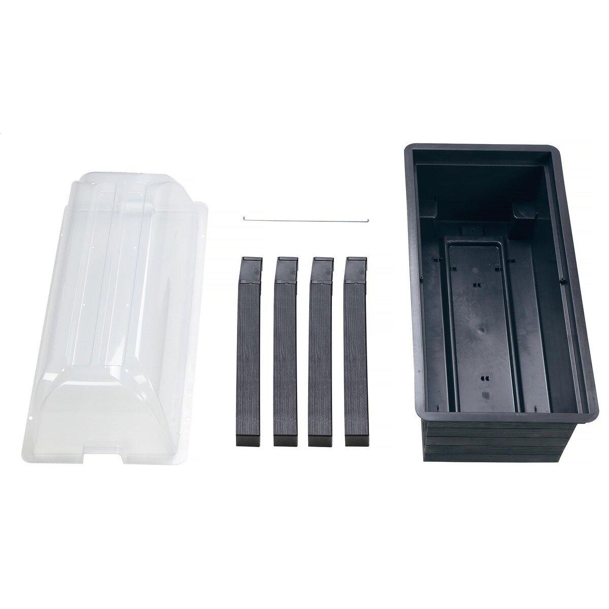 Habitat et Jardin Kit de 3 carrés potagers  Urban  sur pieds avec serre - 75 x 37 x 65 cm