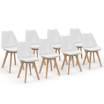 ID MARKET Lot de 8 chaises scandinaves SARA blanches pour salle à manger