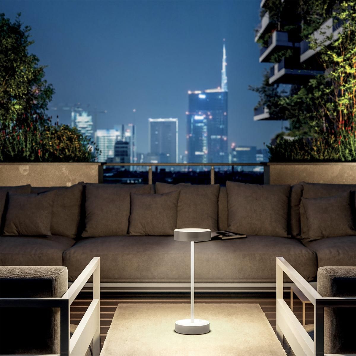 Lumisky Lampe LED design SANDY Blanc Aluminium H33cm