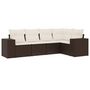 Voir la diapositive 2 : VIDAXL Salon de jardin avec coussins 5 pcs marron resine tressee