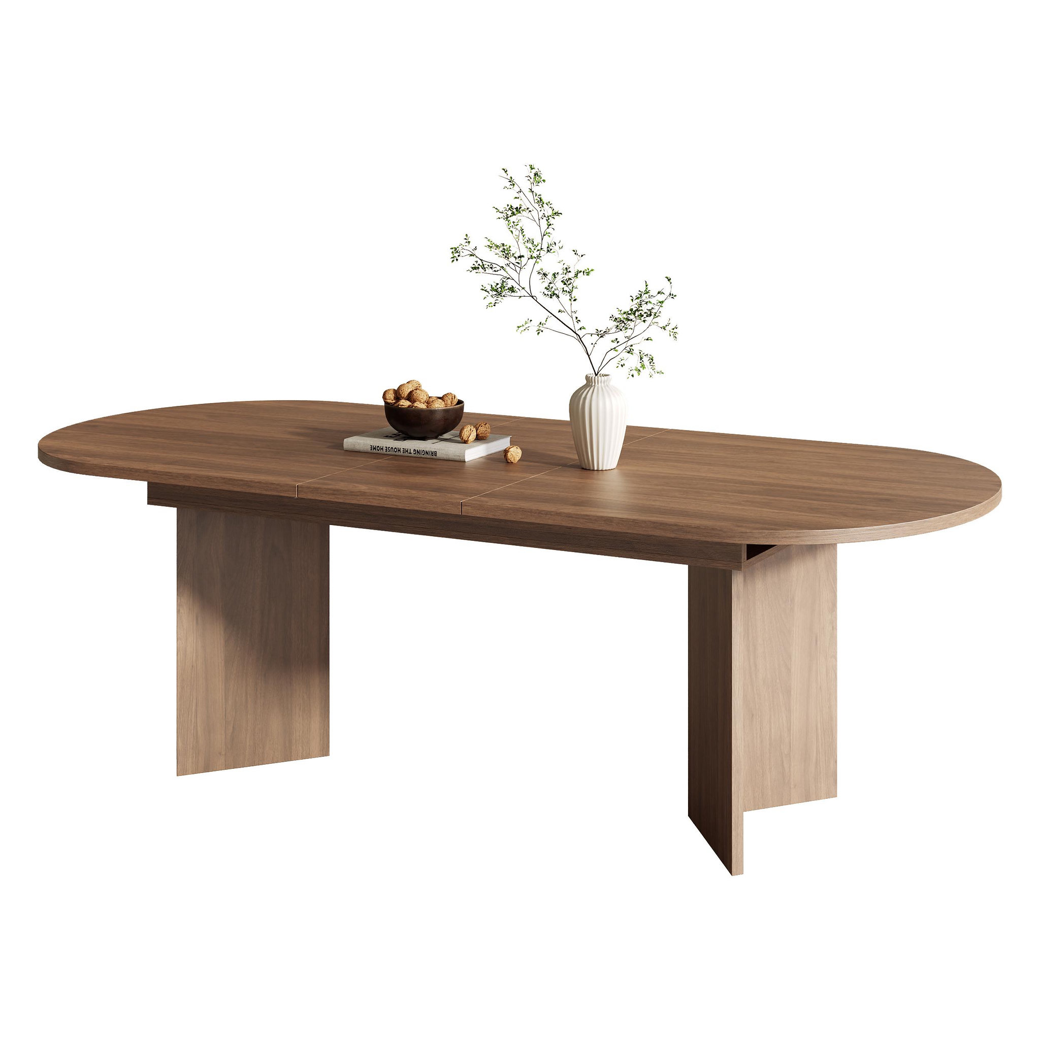 Voir la diapositive 1 : MERAX Table à manger extensible 160/200x90 cm pour 6-8 personnes avec plateau épais
