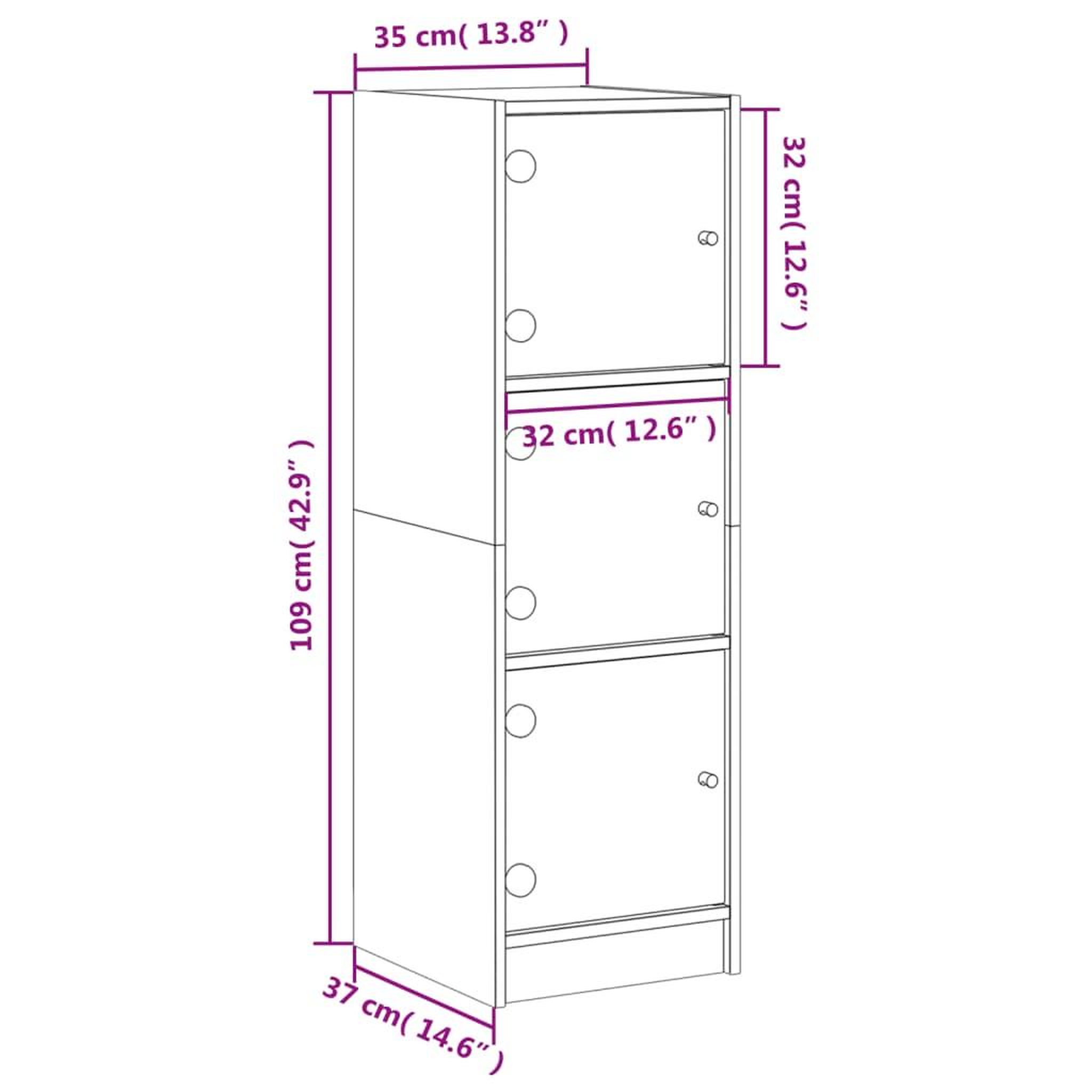 Voir la diapositive 6 : VIDAXL Buffet avec portes en verre blanc 35x37x109 cm