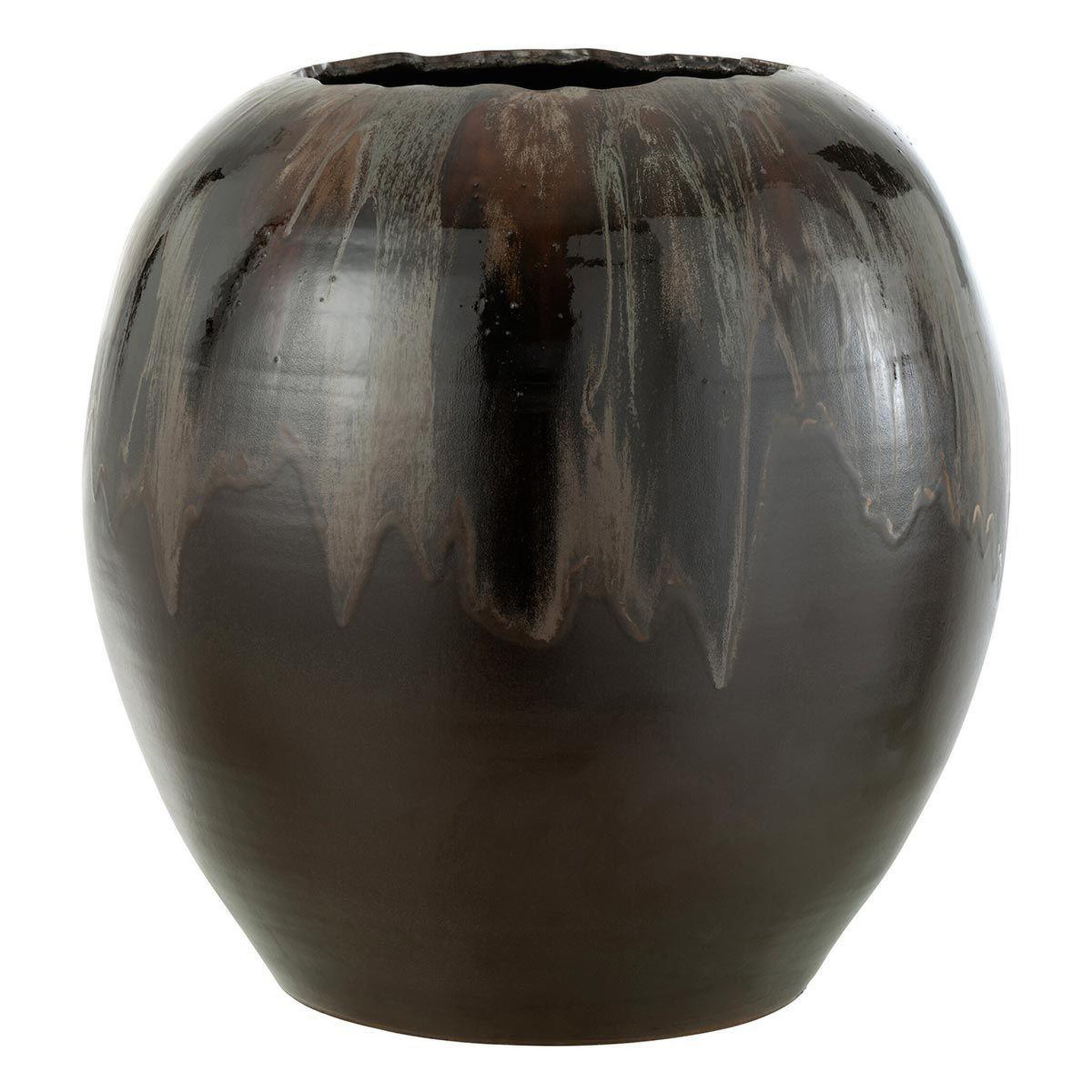 J-LINE Cache-Pot en Céramique  Jaisalmer  50cm Marron