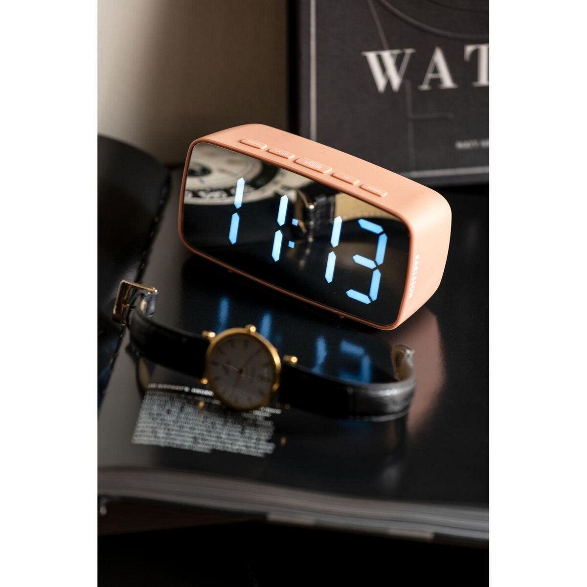 Karlsson Réveil Silver Mirror LED