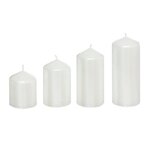 ATMOSPHERA Lot de 4 bougies de l'Avent  Satin  12cm Blanc