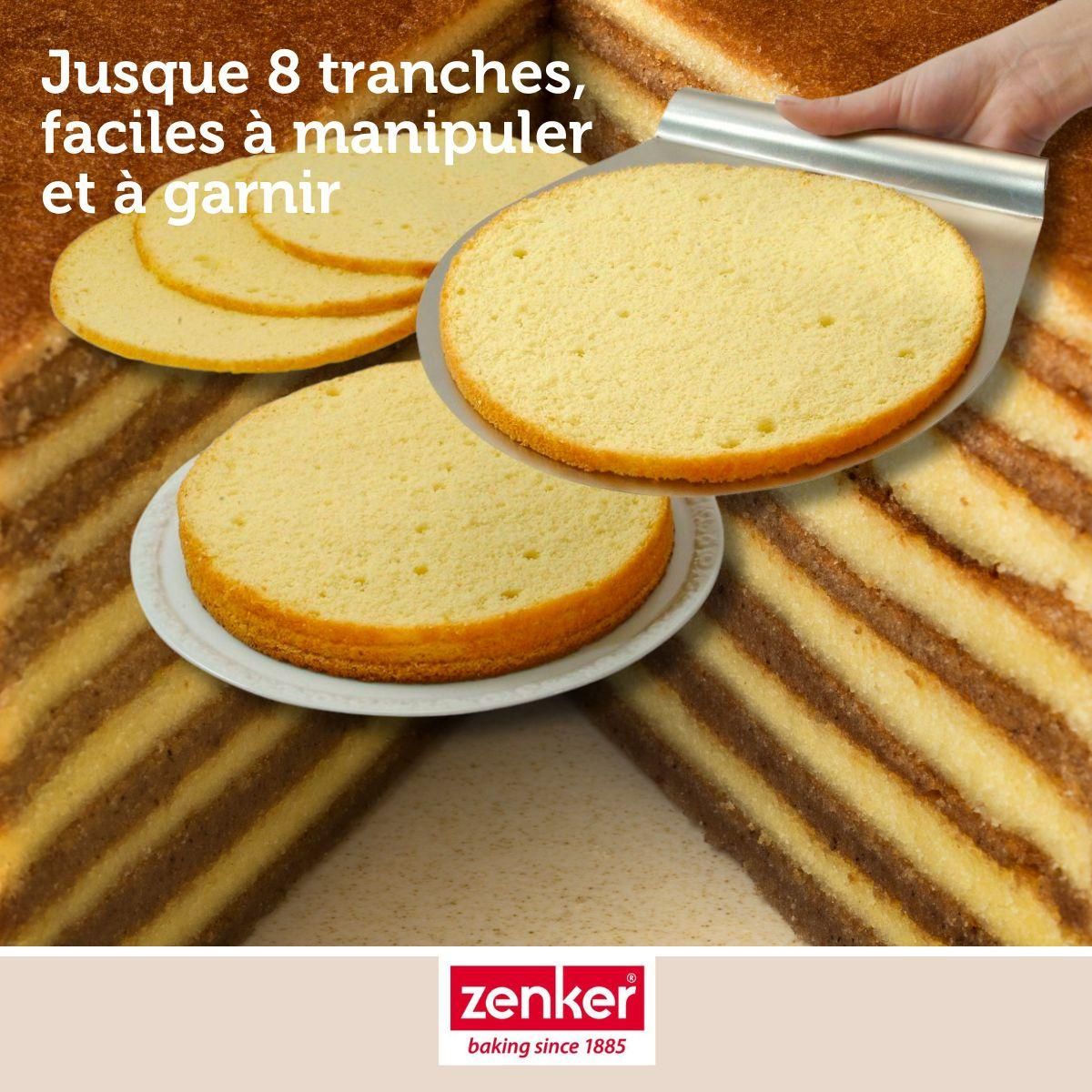 ZENKER Ensemble de 2 Cercles à pâtisserie pour trancher les gâteaux en étages 26 à 28 cm Zenker Smart Pastry