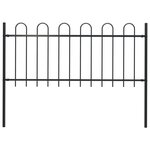 VIDAXL Cloture de jardin avec dessus en cerceau Acier 1,7 m Noir