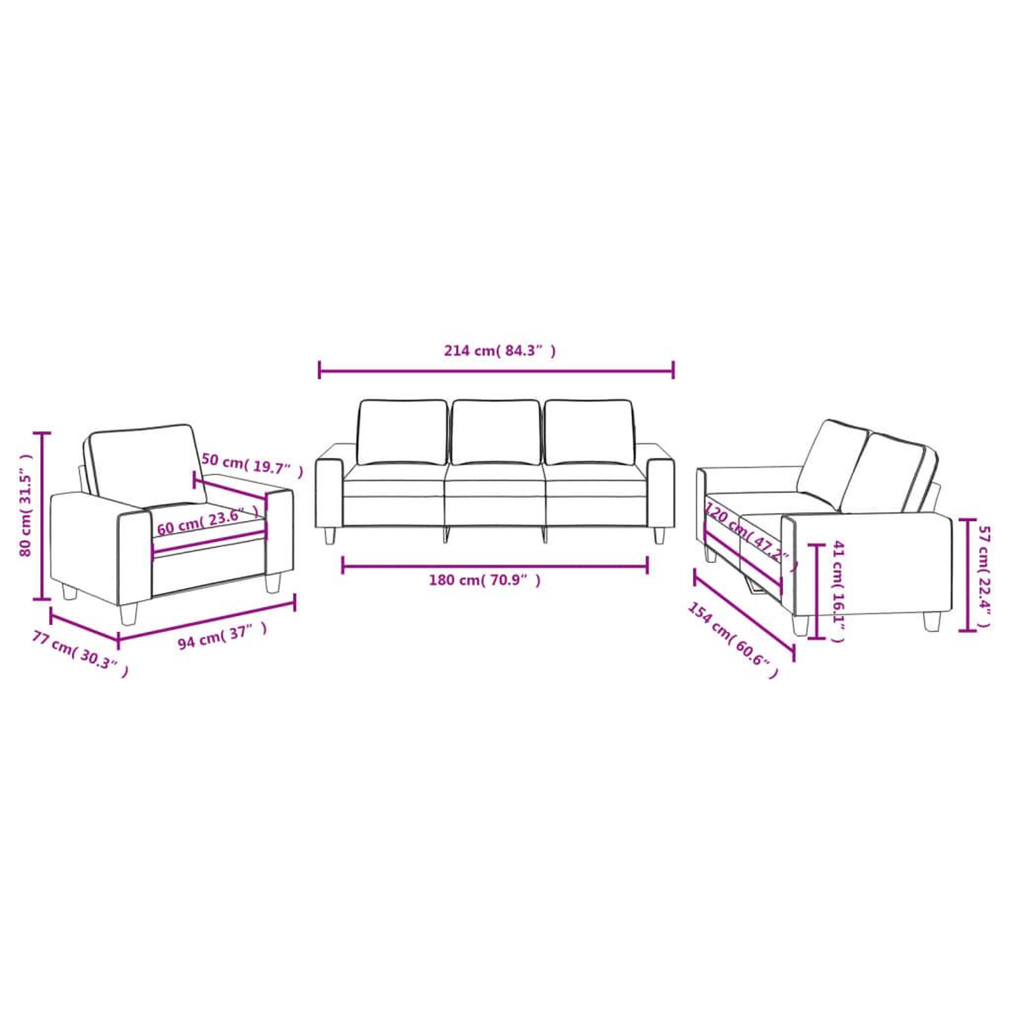 Voir la diapositive 6 : VIDAXL Ensemble de canapes 3 pcs creme tissu