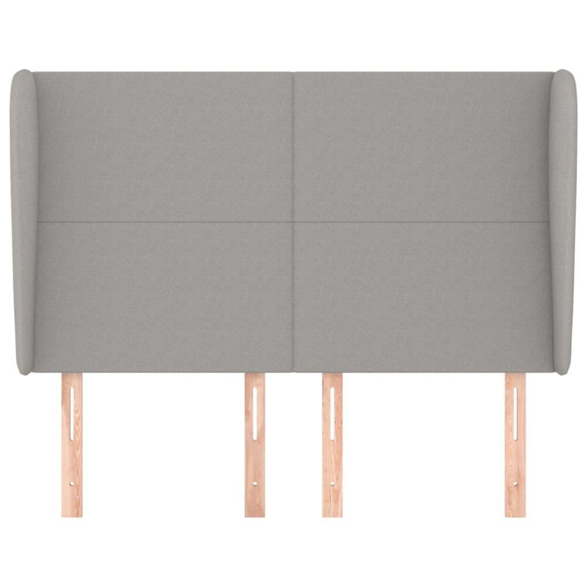 VIDAXL Tete de lit avec oreilles Gris clair 147x23x118/128 cm Tissu