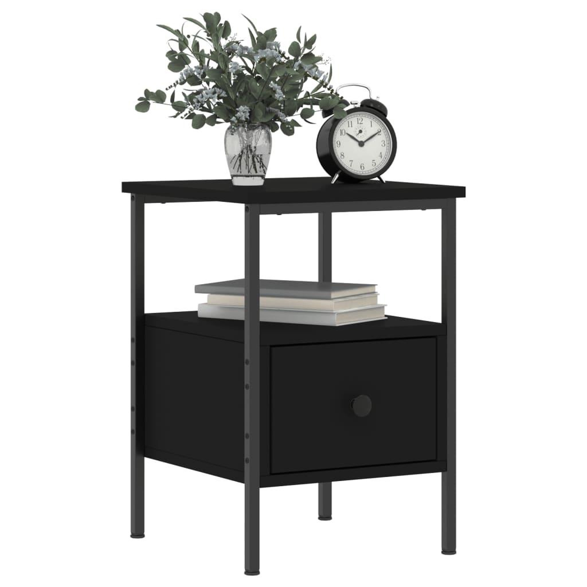 Voir la diapositive 3 : VIDAXL Table de chevet noir 34x36x50 cm bois d'ingenierie