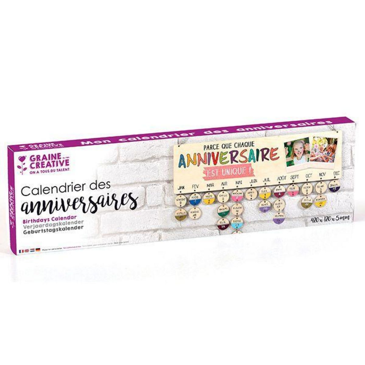Graine créative Calendrier des Anniversaires en bois