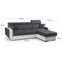 Voir la diapositive 6 : LISA DESIGN Dustin - canapé d'angle réversible - 4 places - convertible avec coffre - têtières réglables