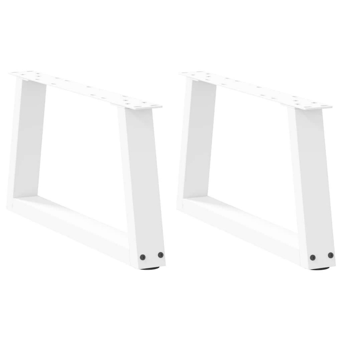 VIDAXL Pieds de table a manger forme V 2pcs blanc 50x(30-31,3)cm acier