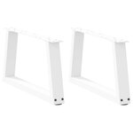 VIDAXL Pieds de table a manger forme V 2pcs blanc 50x(30-31,3)cm acier